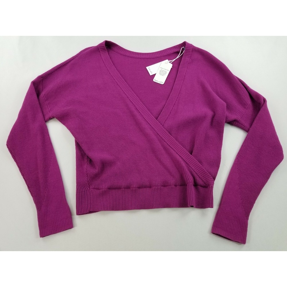 Splendid Women Magenta Wear 2 Ways Wrap Crewneck Sweater RS0420X Size M